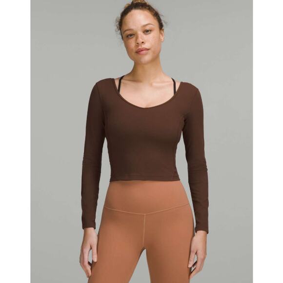 Lululemon Tops - Lululemon Align Long Sleeve Cropped Shirt Java Size 10